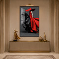 Red Gown Horsewoman with black frame