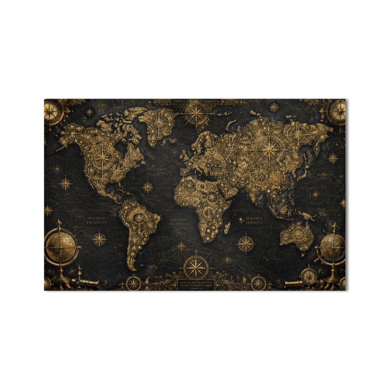 Gilded Explorer World Map product shot on white background