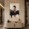 Midnight Equestrian with gold frame