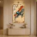 Vintage Biplane Adventure with gold frame