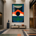 Artronauts Glass Print 12x18 cm | 4.7"x7.1" / Black Modern Geometric Rhythm Glass Wall Art