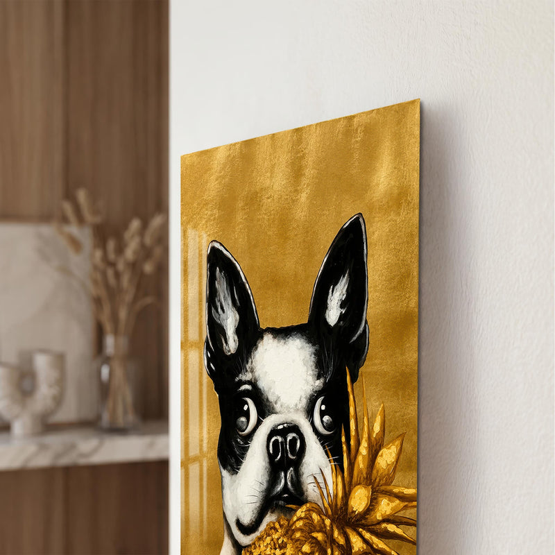 Artronauts Glass Print Golden Pineapple Pup Glass Wall Art