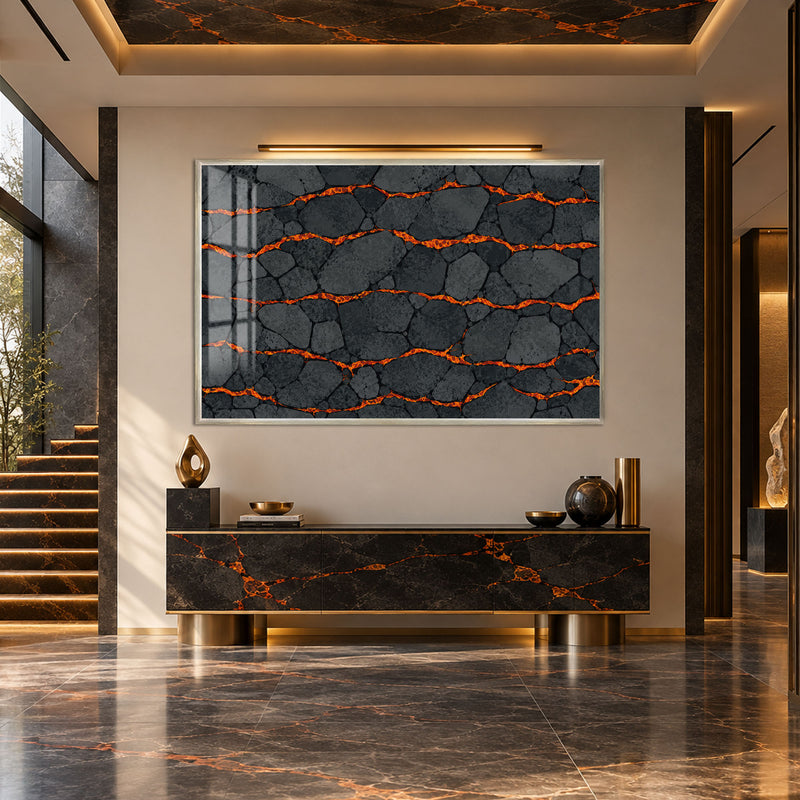 Molten Stone with silver frame