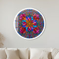 Jeweled Floral Mandala with white frame