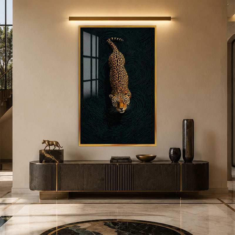 Midnight Jaguar with gold frame