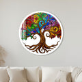 Rainbow Floral Tree Of Life with white frame