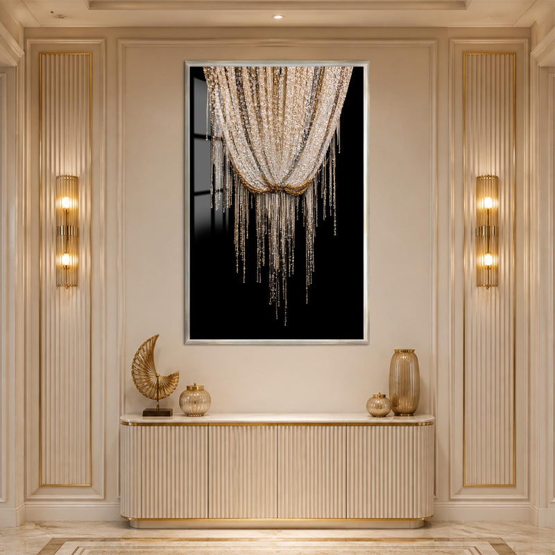 Crystal Cascade with silver frame