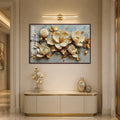 Artronauts Glass Print 18x12 cm | 7.1"x4.7" / Walnut Jewelled Gold Magnolia Glass Wall Art