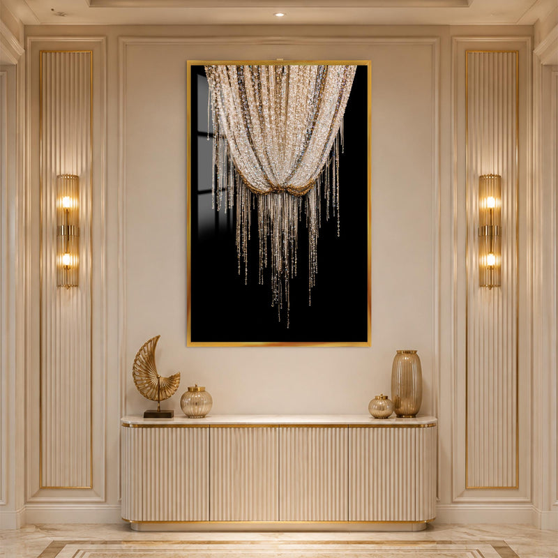 Crystal Cascade with gold frame