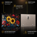 Midnight Sunflower Garden — tempered glass, ultra HD print, ready to hang