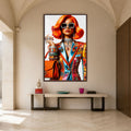 Jewelled Fire with walnut frame