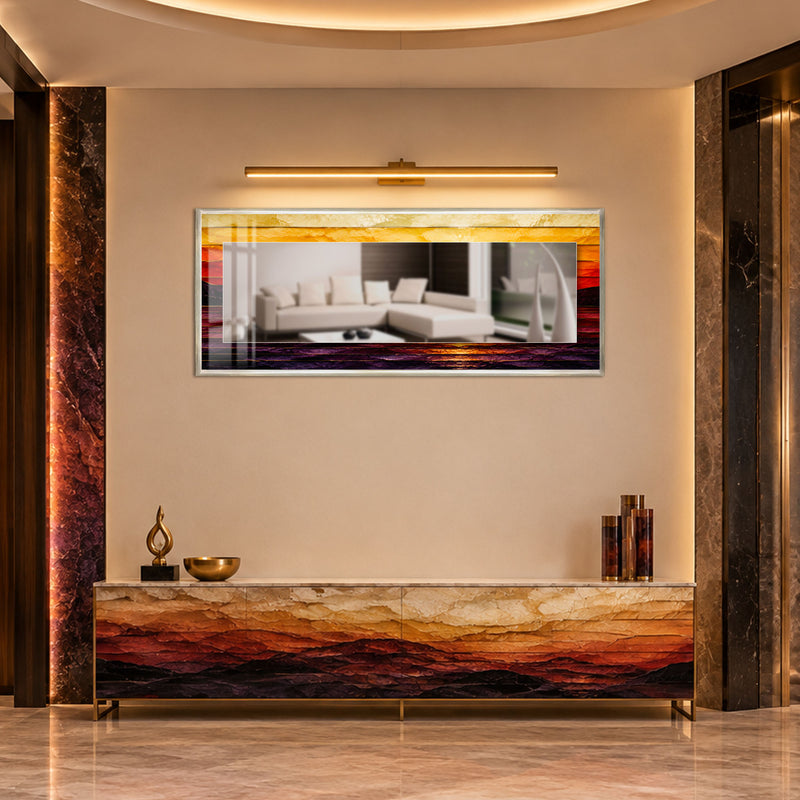 Molten Sunset Horizon with silver frame