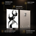 Intertwined Human Silhouettes — tempered glass, ultra HD print, ready to hang
