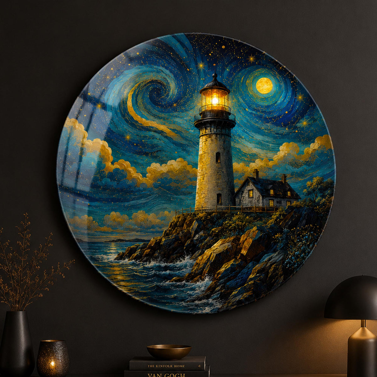 Starry Night Lighthouse in a modern room