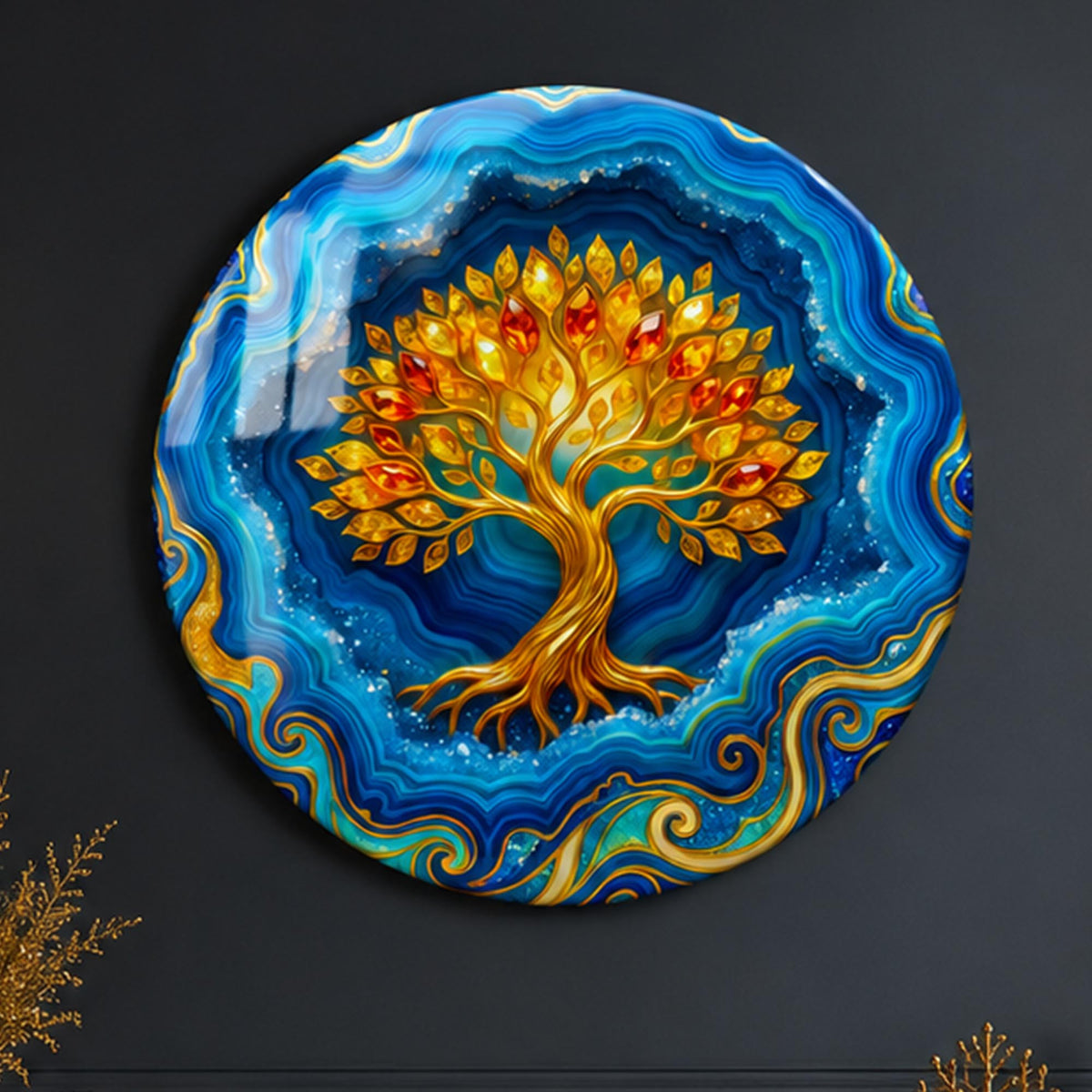 Sapphire Tree Of Life II in a modern room