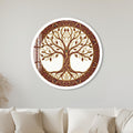 Jewelled Burgundy Tree Of Life with white frame