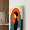 Lady With White Cat lifestyle view