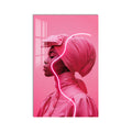 Artronauts Glass Print Pink Neon Profile Glass Wall Art