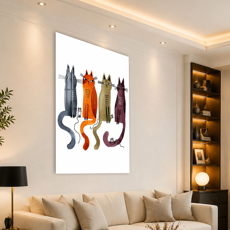 Four Curious Cats angled lifestyle view