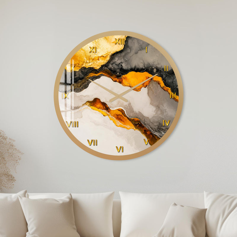 Golden Marble Flow with gold frame