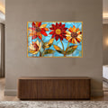 Stained Glass Blooms with gold frame