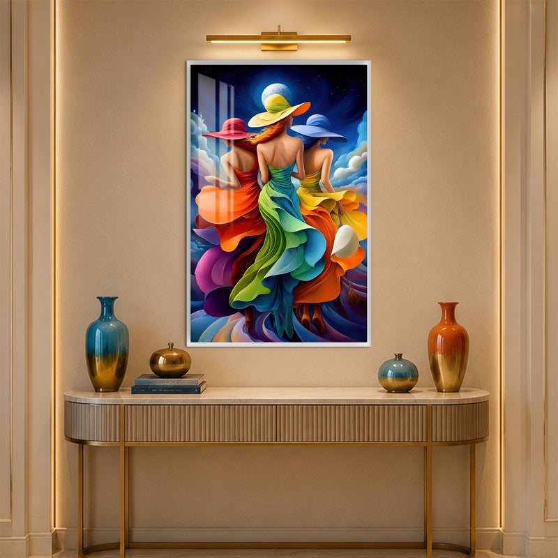 Moonlit Fashion Trio with white frame