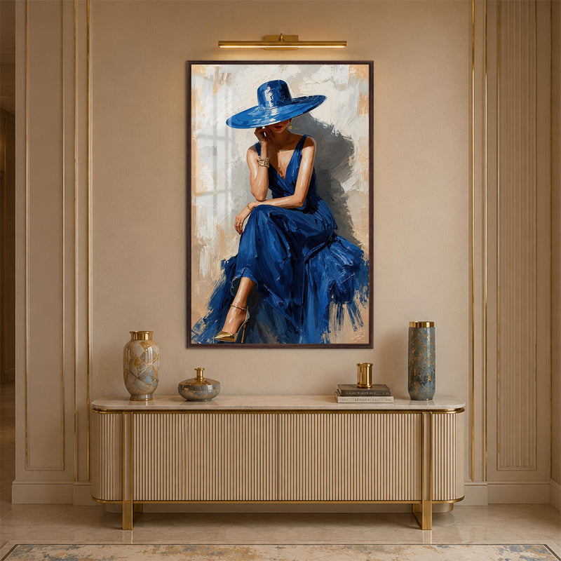 Sapphire Elegance with walnut frame