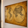 Artronauts Glass Print Antique World Map Glass Wall Art