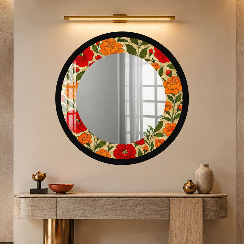 Vintage Poppy Garden with black frame