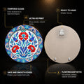 Iznik Floral Harmony — tempered glass, ultra HD print, ready to hang