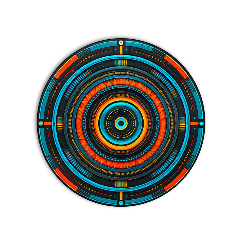 Neon Circuit Mandala product shot on white background