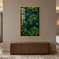 Botanical World Map with gold frame