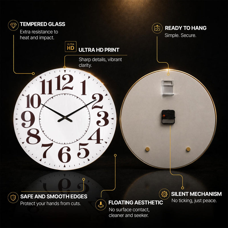 Vintage Oversized Numerals — tempered glass, ultra HD print, ready to hang
