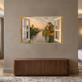 Palm River Sunset with gold frame