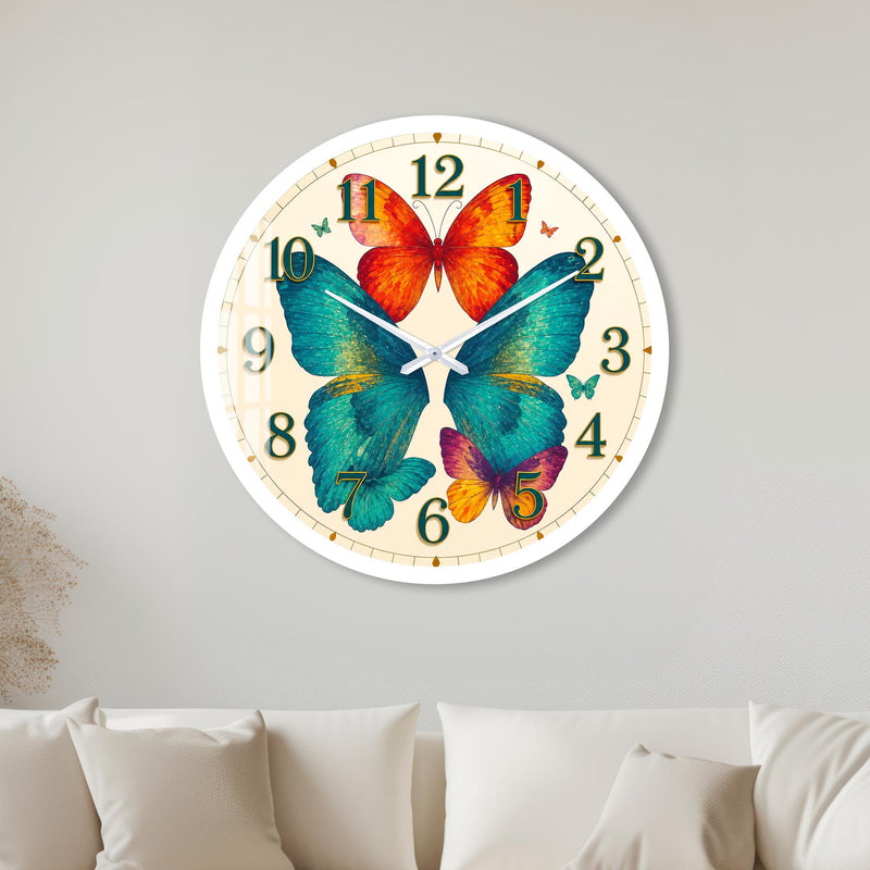 Vibrant Butterfly Garden with white frame