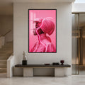 Artronauts Glass Print 12x18 cm | 4.7"x7.1" / Black Pink Neon Profile Glass Wall Art