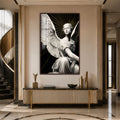 Artronauts Glass Print 12x18 cm | 4.7"x7.1" / Walnut Radiant Angel Glass Wall Art