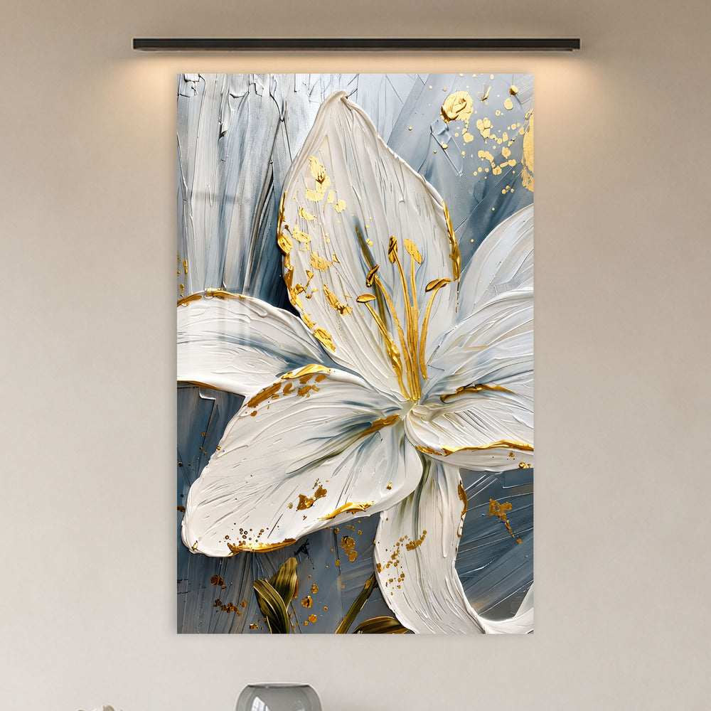 Golden White Lily in a modern room