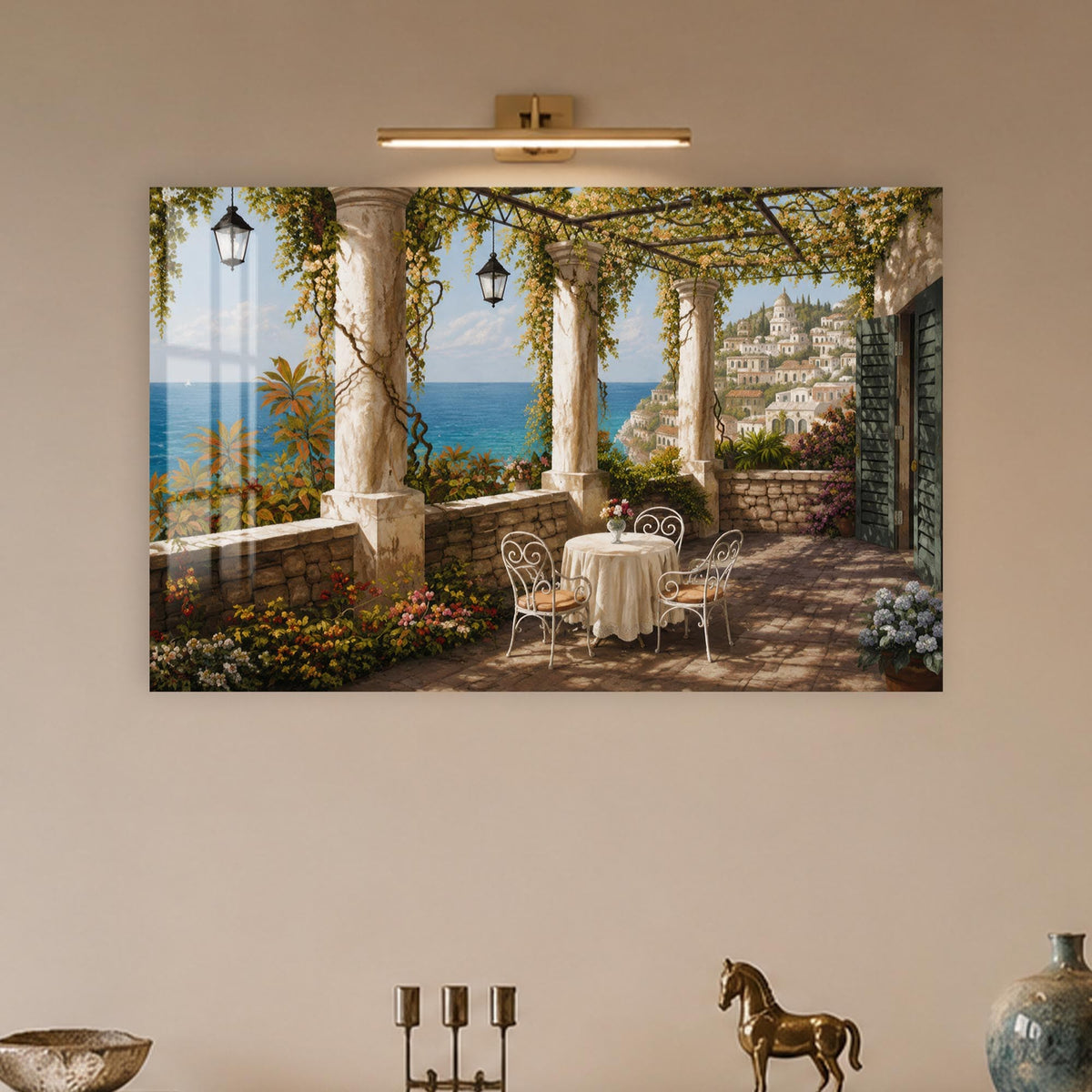 Artronauts Glass Print Amalfi Terrace View Glass Wall Art