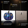 Midnight Floral Pumpkin — tempered glass, ultra HD print, ready to hang