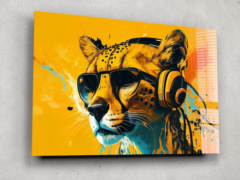 Artronauts Glass Print Dj Cheetah