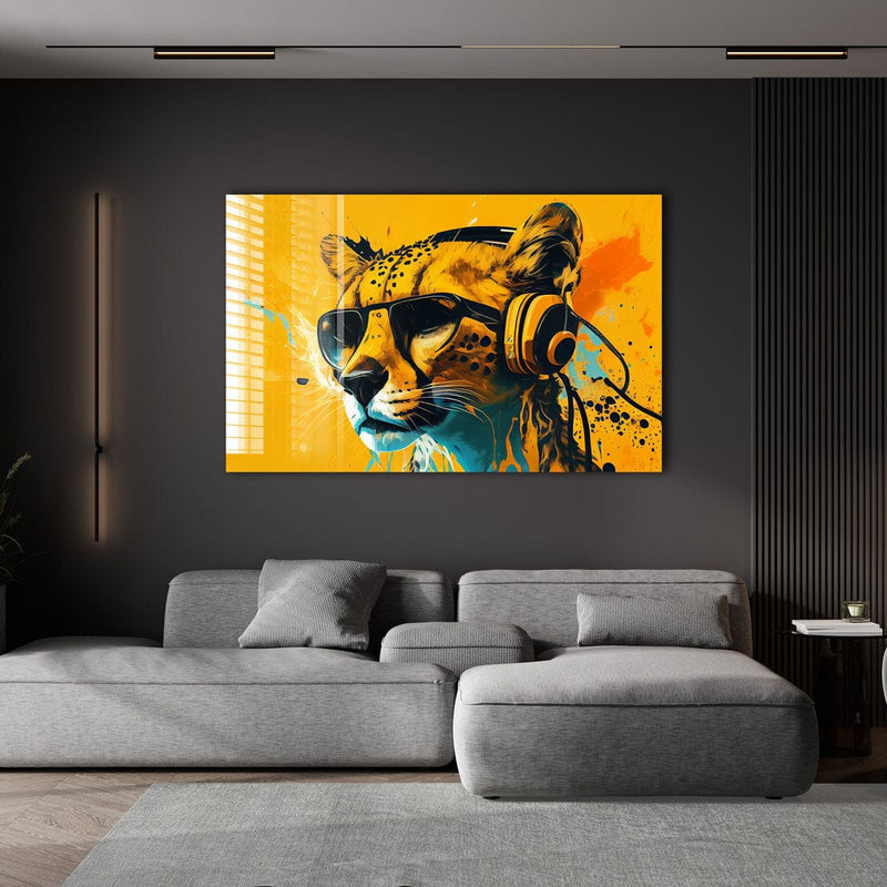Artronauts Glass Print Dj Cheetah