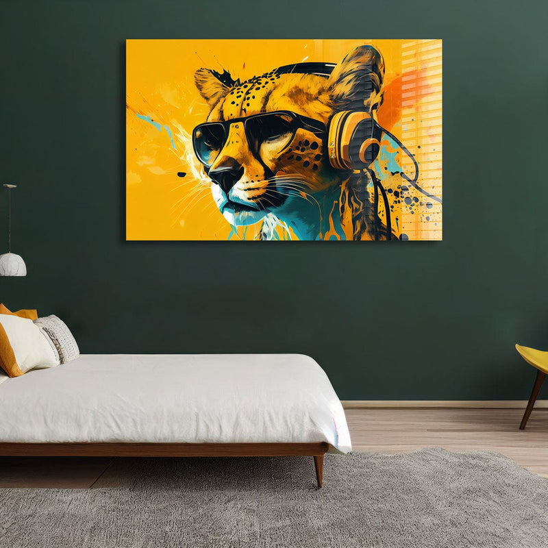 Artronauts Glass Print Dj Cheetah
