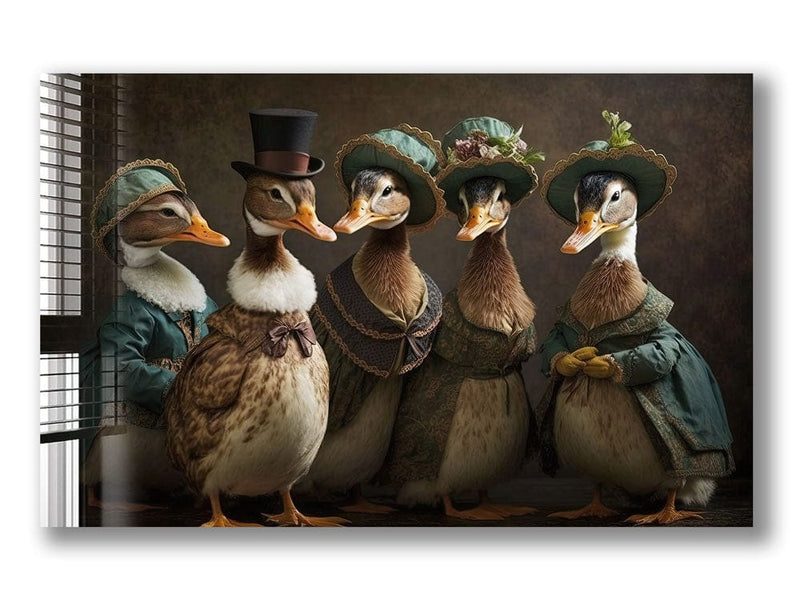 Artronauts Glass Print Duck Family