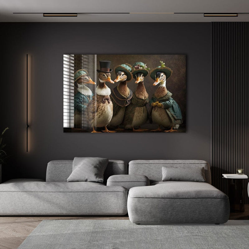 Artronauts Glass Print Duck Family