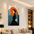Lady With White Cat lifestyle view