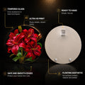 Crimson Lily Bouquet — tempered glass, ultra HD print, ready to hang