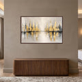 Golden City Reflections with walnut frame