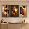 Golden Abstract Harmony with gold frame