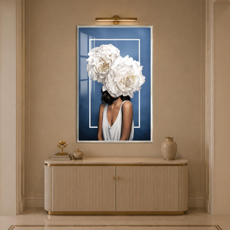 Ivory Bloom Muse with silver frame